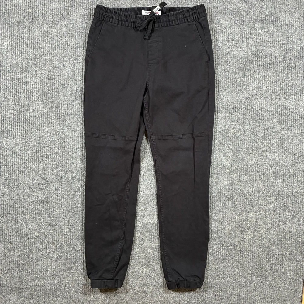 Tommy Jeans Womens Jogger Pants Size XS Black Elastic Waist Ankle Casual Stretch